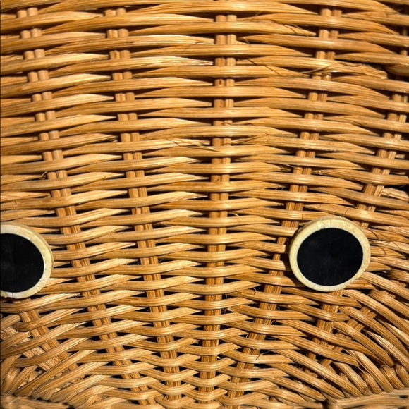 Two Adorable Vintage Elephant Design Wicker Storage Trunks/Baskets - Brown - Picture 5 of 16